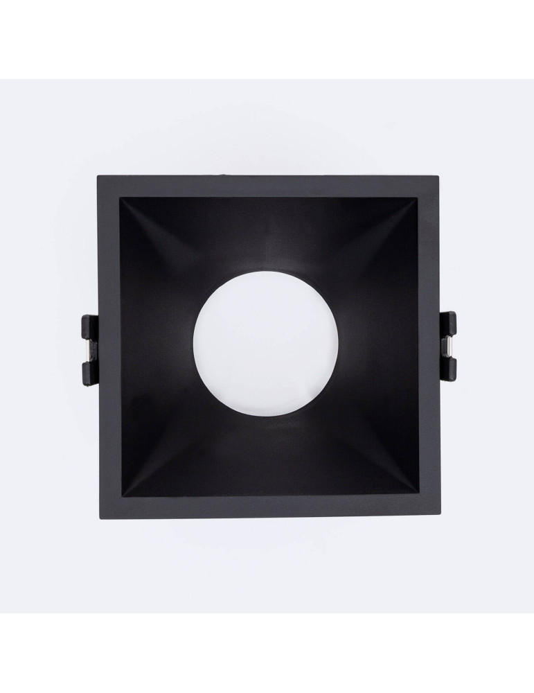 Collerette Downlight Carrée Faible UGR pour Ampoule LED GU10 Coupe 85x85mm