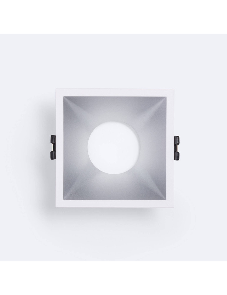 Collerette Downlight Carrée Faible UGR pour Ampoule LED GU10 Coupe 85x85mm