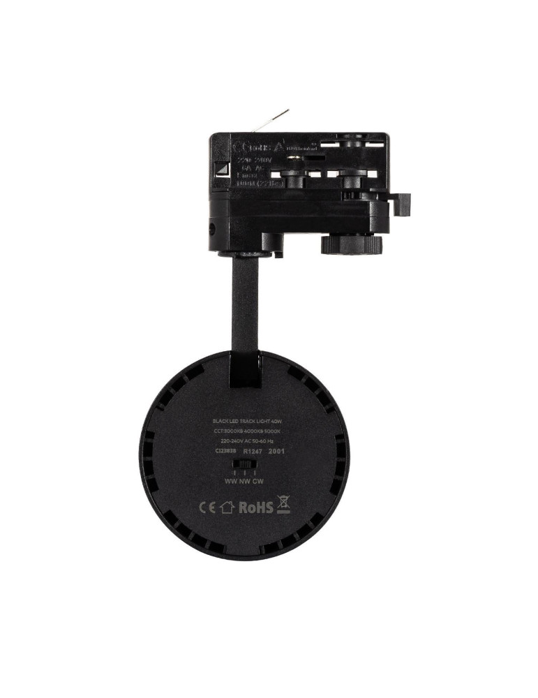 Spot LED sur Rail Triphasé 40W d'Angelo CCT LIFUD Noir
