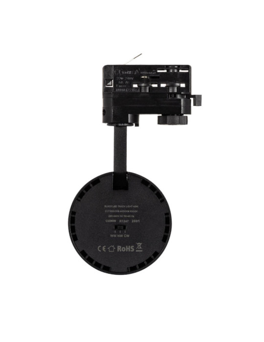 Spot LED sur Rail Triphasé 40W d'Angelo CCT LIFUD Noir