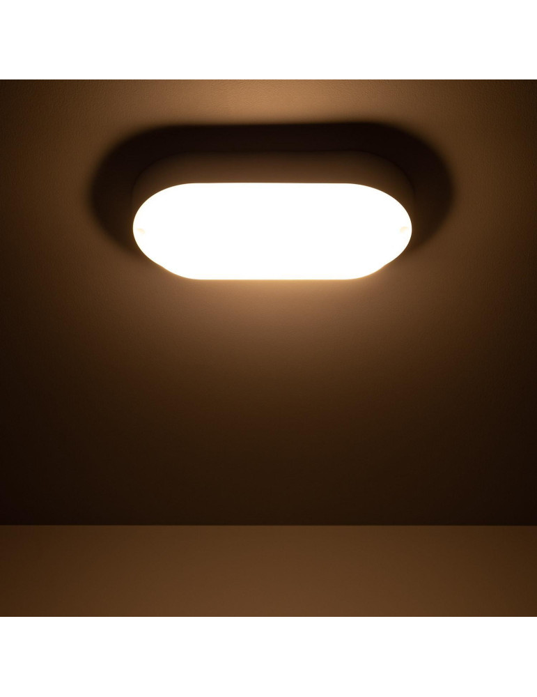 Plafonnier LED Extérieur Ovale 25W Hublot White IP65 96x198 mm