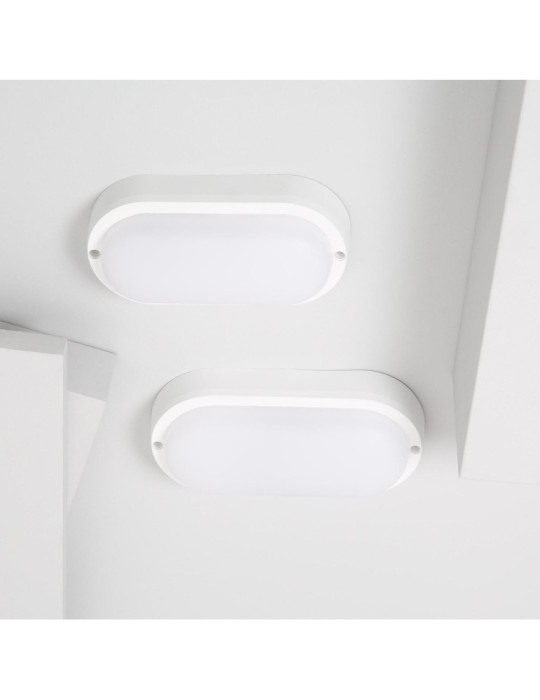 Plafonnier LED Extérieur Ovale 25W Hublot White IP65 96x198 mm