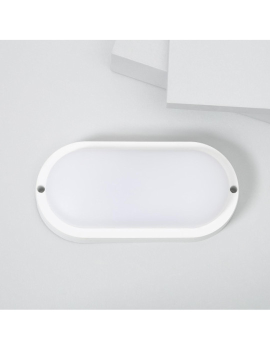 Plafonnier LED Extérieur Ovale 25W Hublot White IP65 96x198 mm