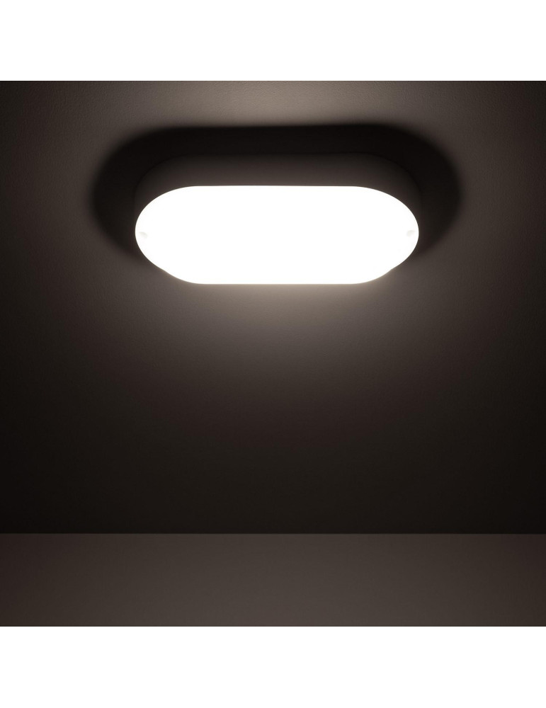 Plafonnier LED Extérieur Ovale 25W Hublot White IP65 96x198 mm