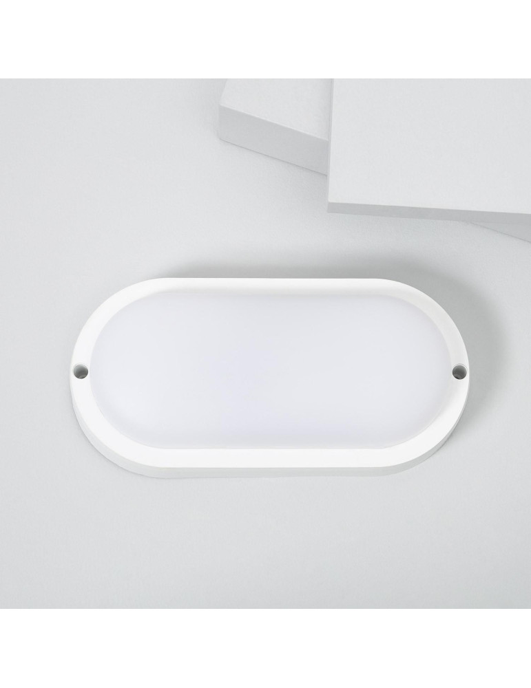 Plafonnier LED Extérieur Ovale 25W Hublot White IP65 96x198 mm