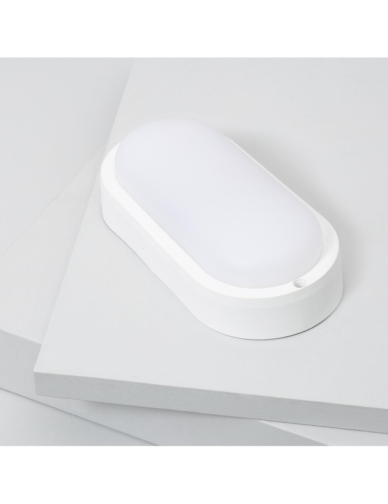 Plafonnier LED Extérieur Ovale 25W Hublot White IP65 96x198 mm