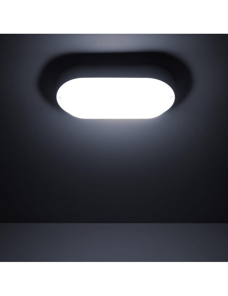 Plafonnier LED Extérieur Ovale 25W Hublot White IP65 96x198 mm