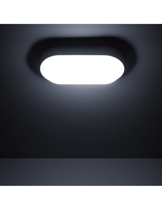 Plafonnier LED Extérieur Ovale 25W Hublot White IP65 96x198 mm