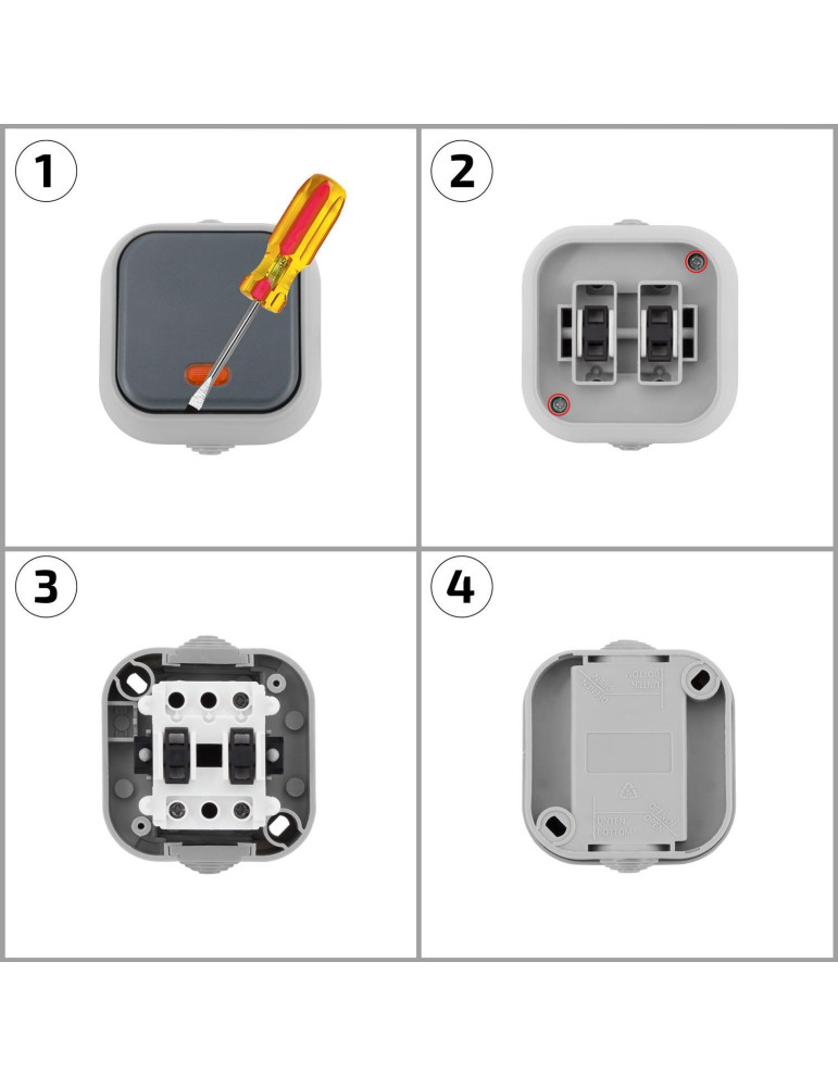 Bouton-poussoir Simple avec Voyant Lumineux IP54