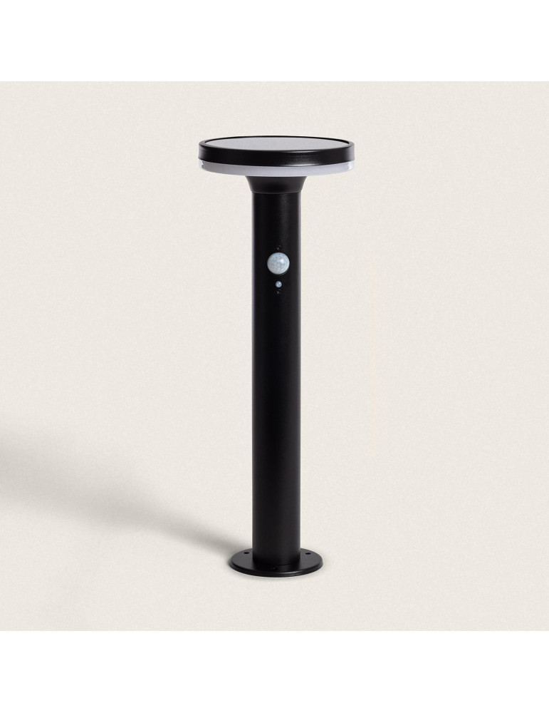 Balise Solaire Extérieure LED 6W en Saillie sur Pied 45cm avec Détecteur de Mouvement Helios Inox 304