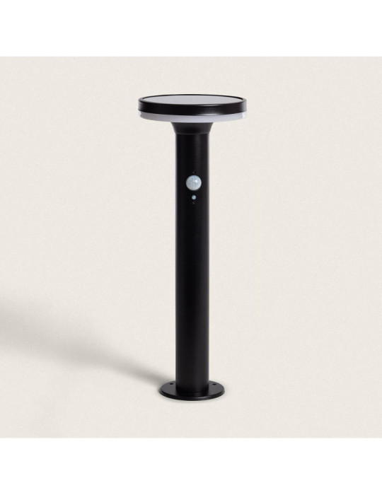 Balise Solaire Extérieure LED 6W en Saillie sur Pied 45cm avec Détecteur de Mouvement Helios Inox 304