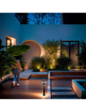 Balise Solaire Extérieure LED 6W en Saillie sur Pied 45cm avec Détecteur de Mouvement Helios Inox 304