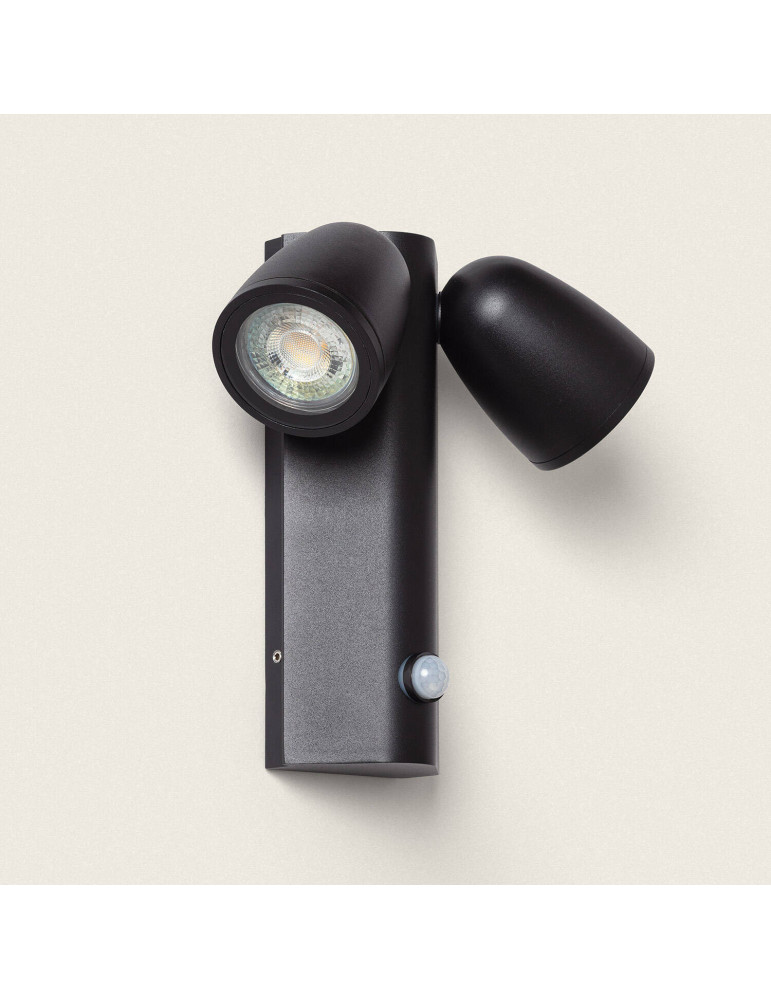 Applique Murale Extérieure Aluminium avec Détecteur de Mouvement Abel Deux Spots