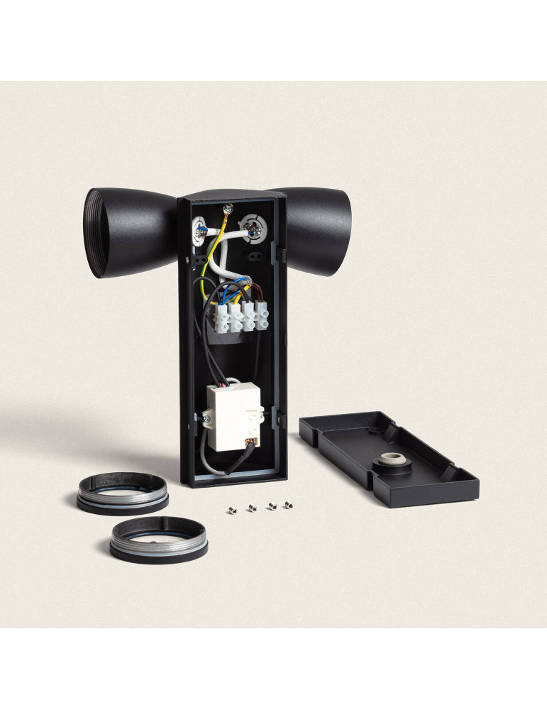 Applique Murale Extérieure Aluminium avec Détecteur de Mouvement Abel Deux Spots