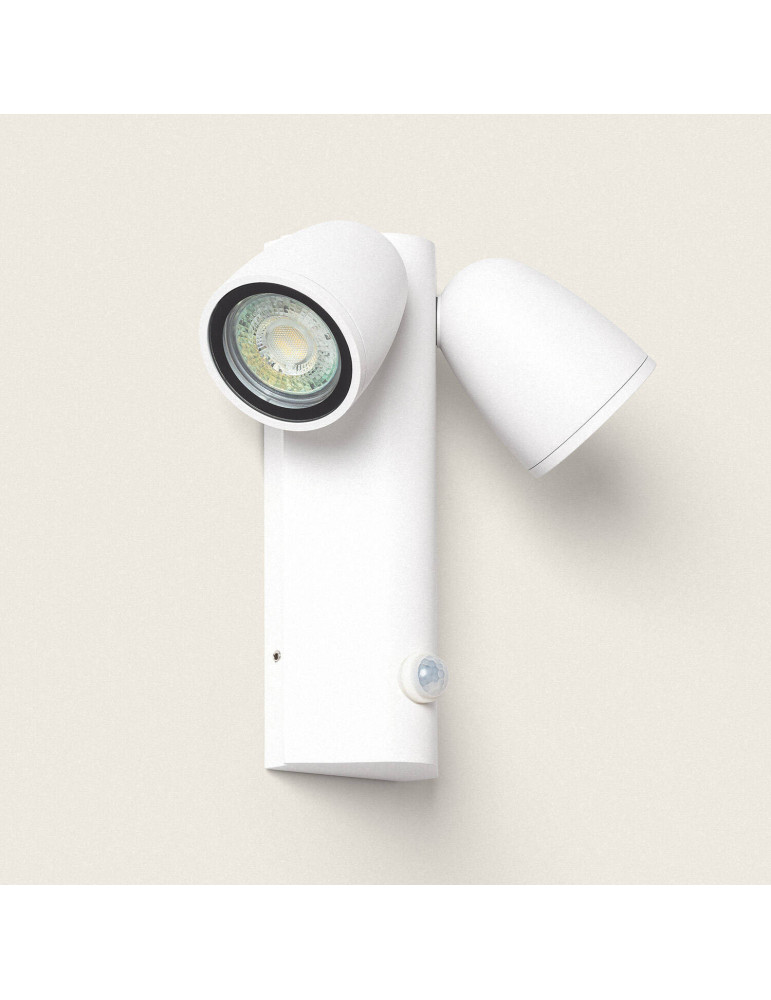 Applique Murale Extérieure Aluminium avec Détecteur de Mouvement Abel Deux Spots