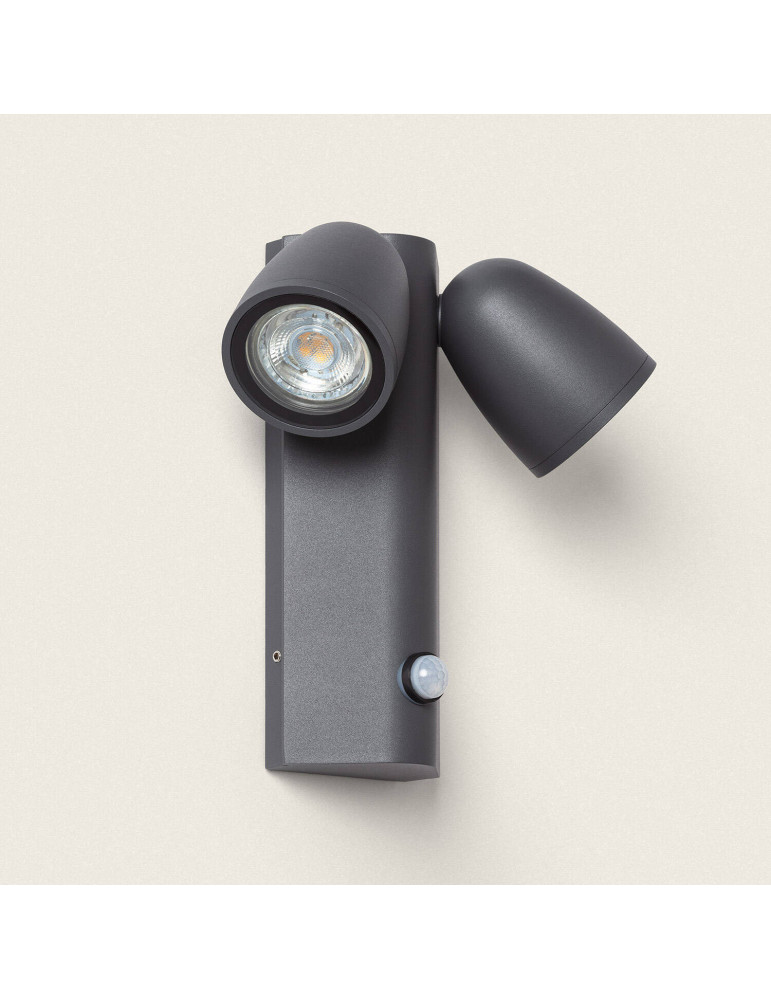 Applique Murale Extérieure Aluminium avec Détecteur de Mouvement Abel Deux Spots