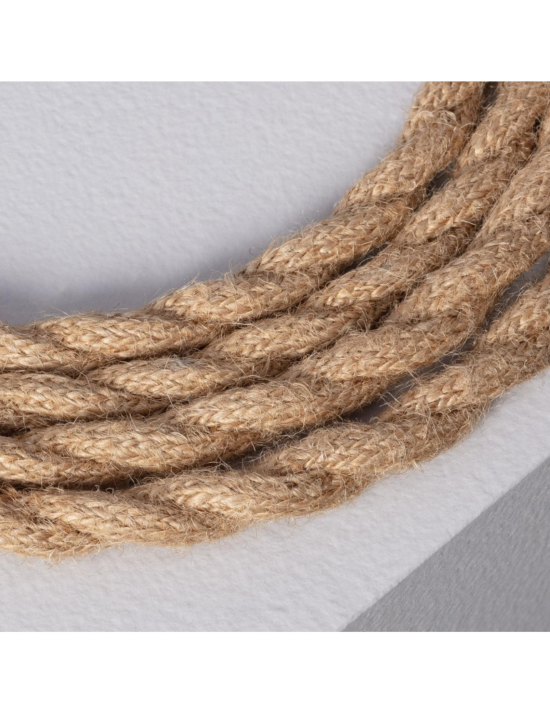 Câble Électrique Textile Tressé Natural
