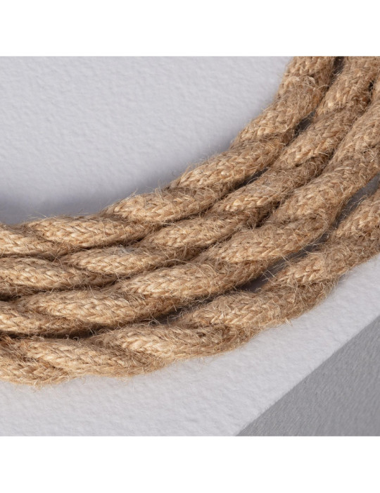 Câble Électrique Textile Tressé Natural