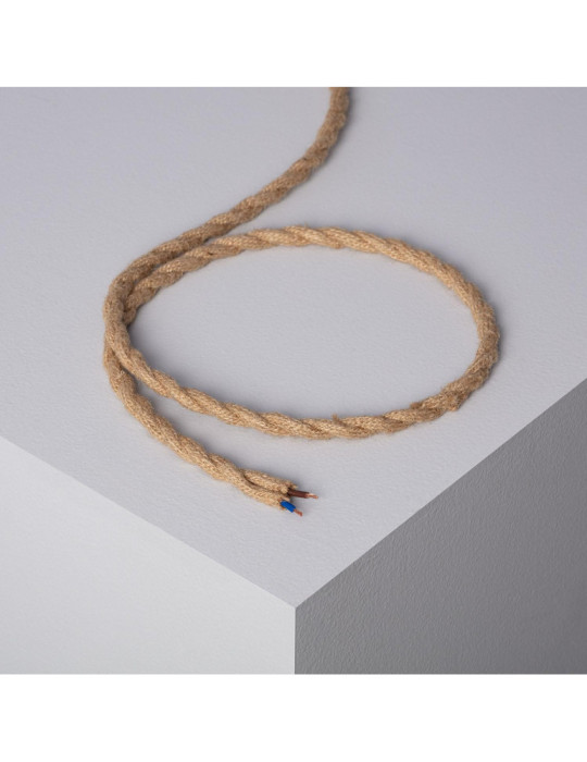 Câble Électrique Textile Tressé Natural