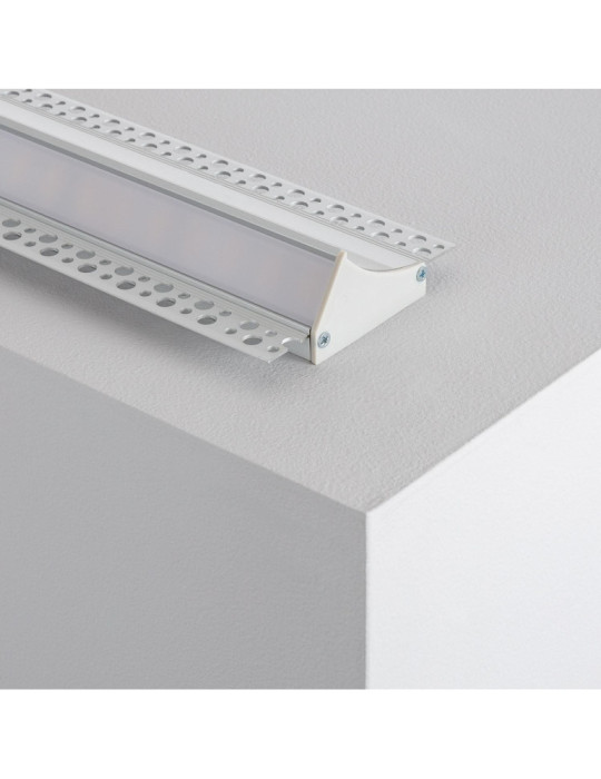 Profilé Aluminium Encastrable dans Plâtre / Placo avec Capot Continue pour Ruban LED jusqu'à 20mm