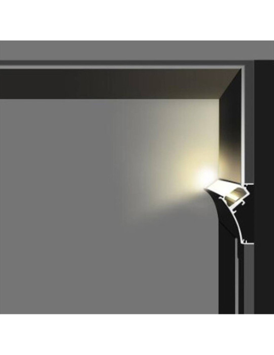 Profilé Aluminium Encastrable dans Plâtre / Placo avec Capot Continue pour Ruban LED jusqu'à 20mm