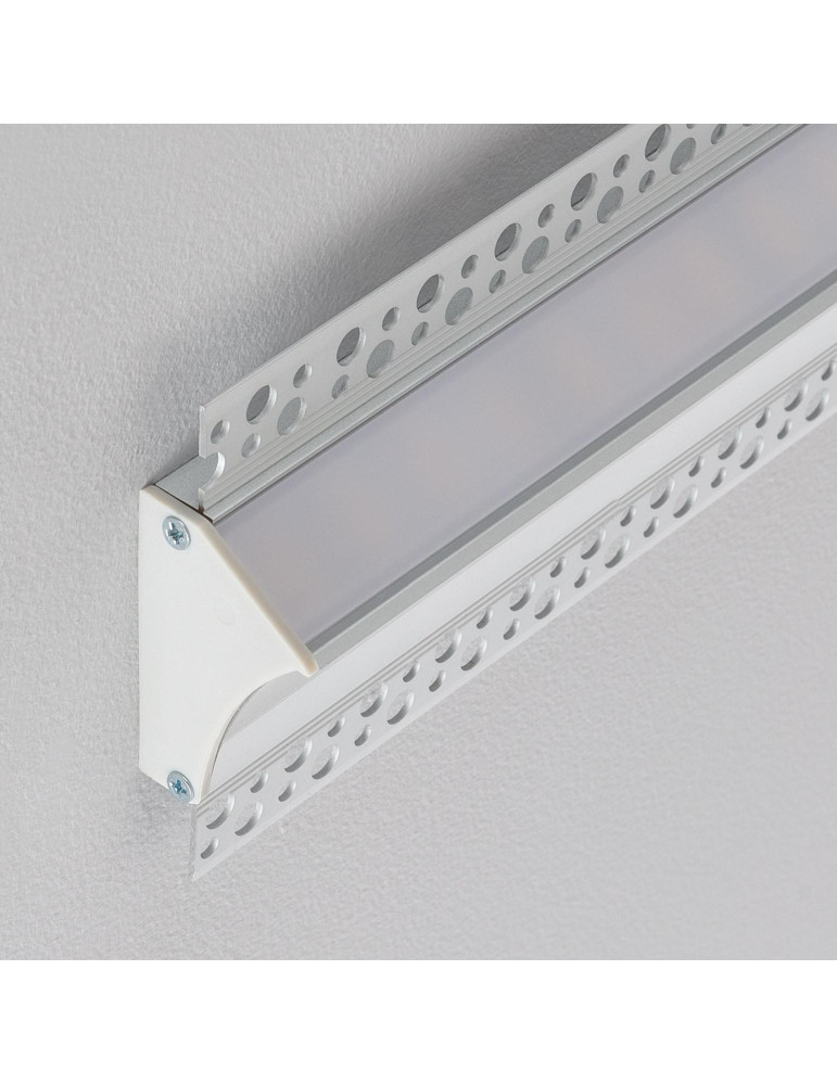 Profilé Aluminium Encastrable dans Plâtre / Placo avec Capot Continue pour Ruban LED jusqu'à 20mm