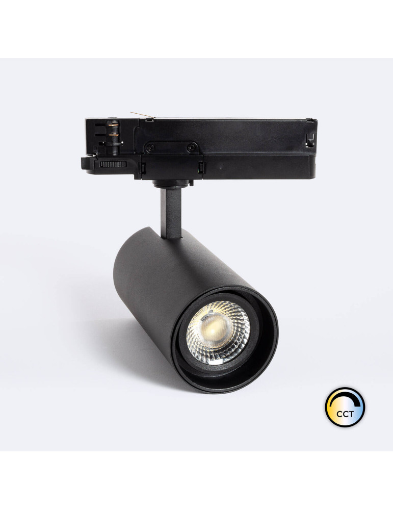 Spot LED sur Rail Triphasé 30W Fasano Dimmable Noir