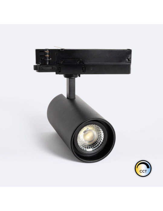 Spot LED sur Rail Triphasé 30W Fasano Dimmable Noir