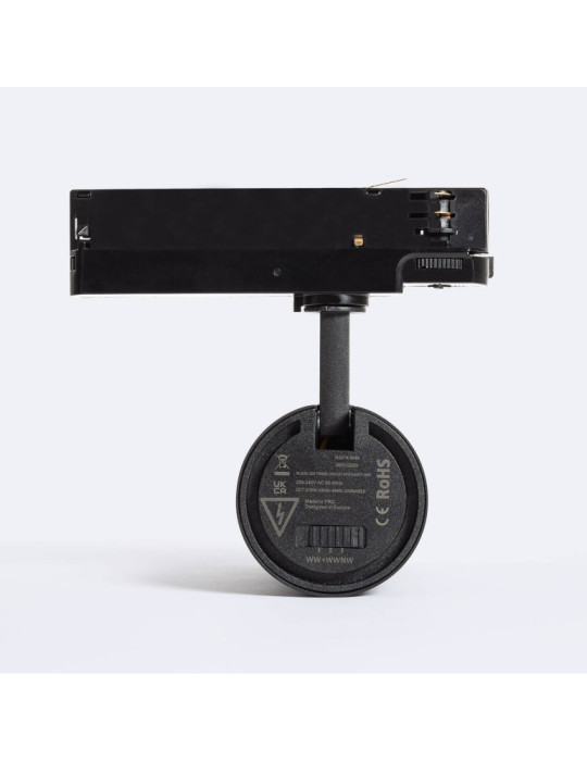 Spot LED sur Rail Triphasé 30W Fasano Dimmable Noir
