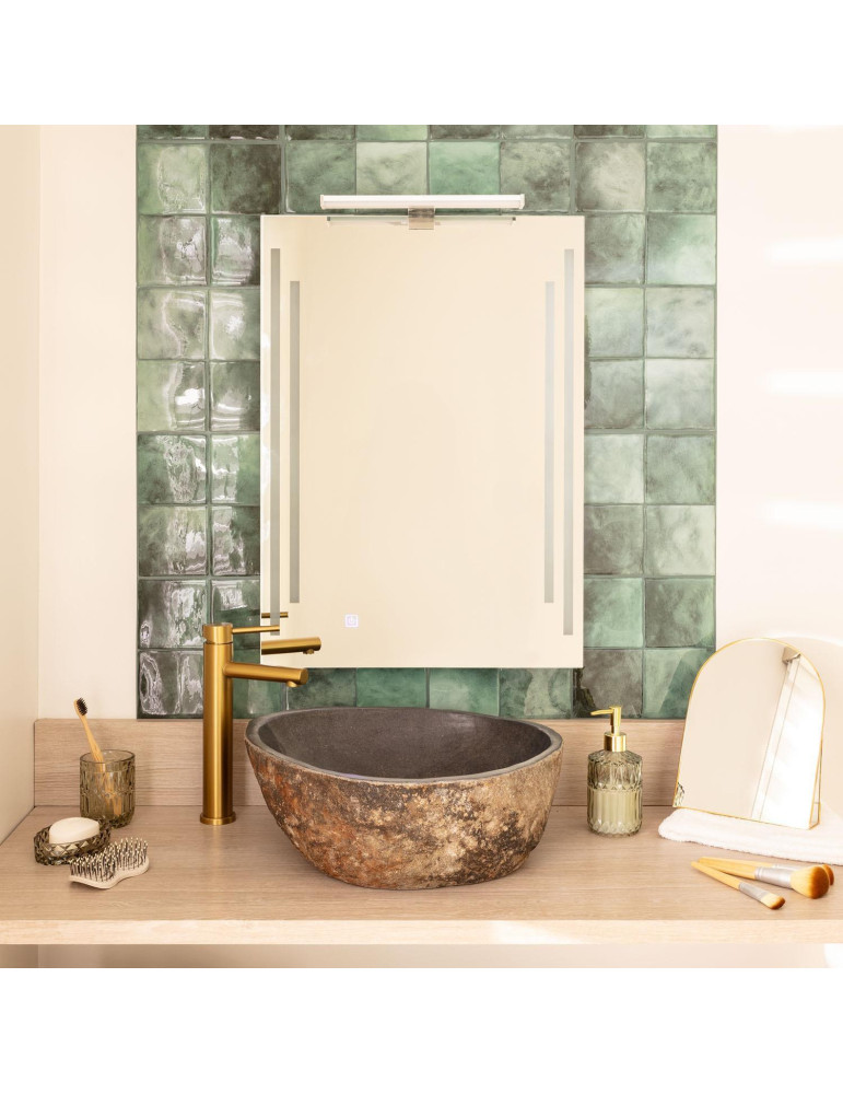 Miroir Salle de Bain avec Éclairage LED et Anti-Buée 70x50 cm Taif