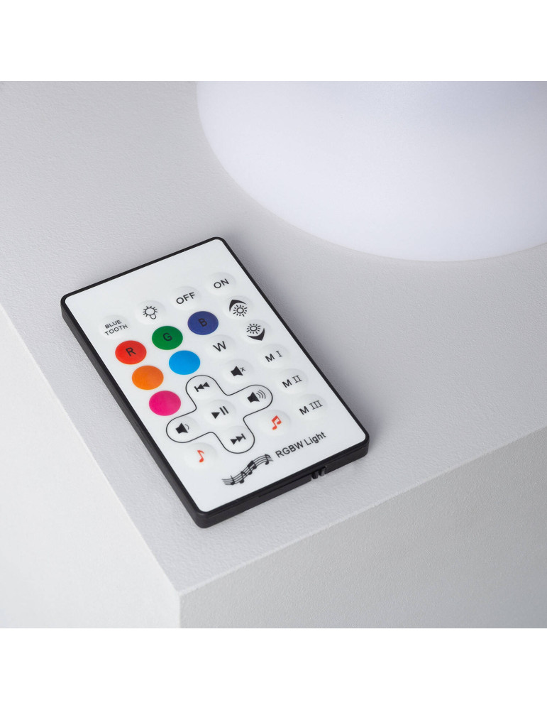 Lampe à Poser LED Extérieure Portative Uyoga RGBW avec Haut-Parleur Bluetooth et Batterie Rechargeable USB