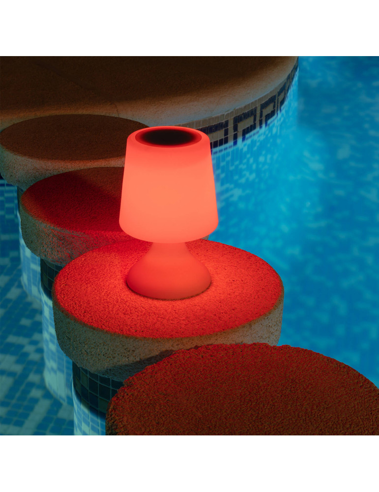 Lampe à Poser LED Extérieure Portative Uyoga RGBW avec Haut-Parleur Bluetooth et Batterie Rechargeable USB