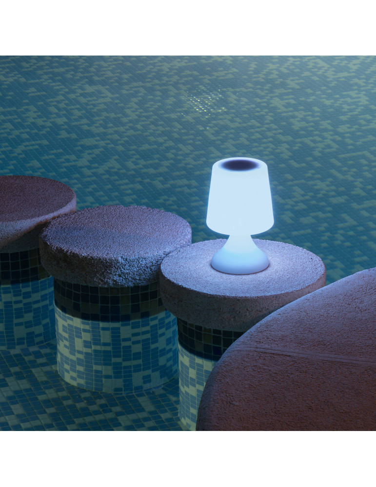 Lampe à Poser LED Extérieure Portative Uyoga RGBW avec Haut-Parleur Bluetooth et Batterie Rechargeable USB