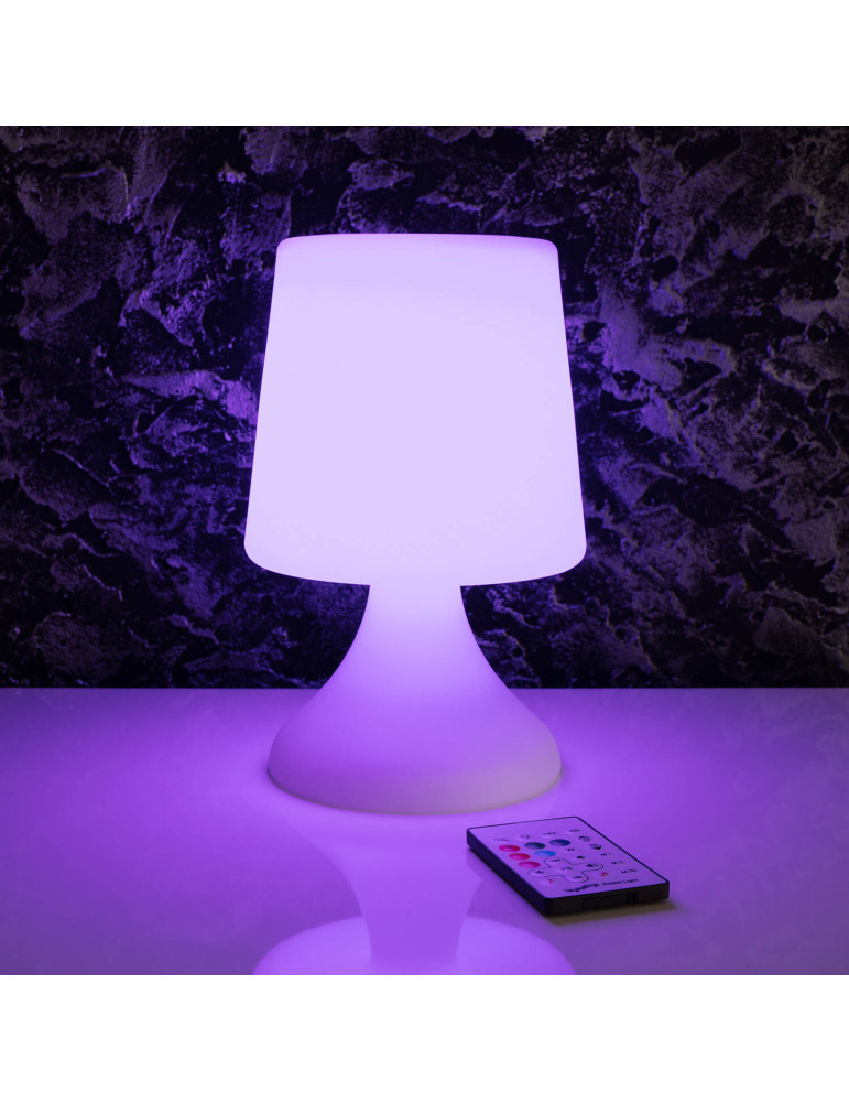Lampe à Poser LED Extérieure Portative Uyoga RGBW avec Haut-Parleur Bluetooth et Batterie Rechargeable USB