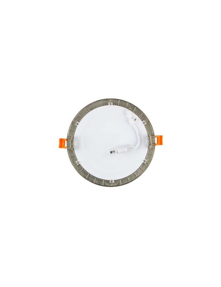 Dalle LED 12W Ronde Extra-Plate Cadre Coupe Ø 155 mm Argentée