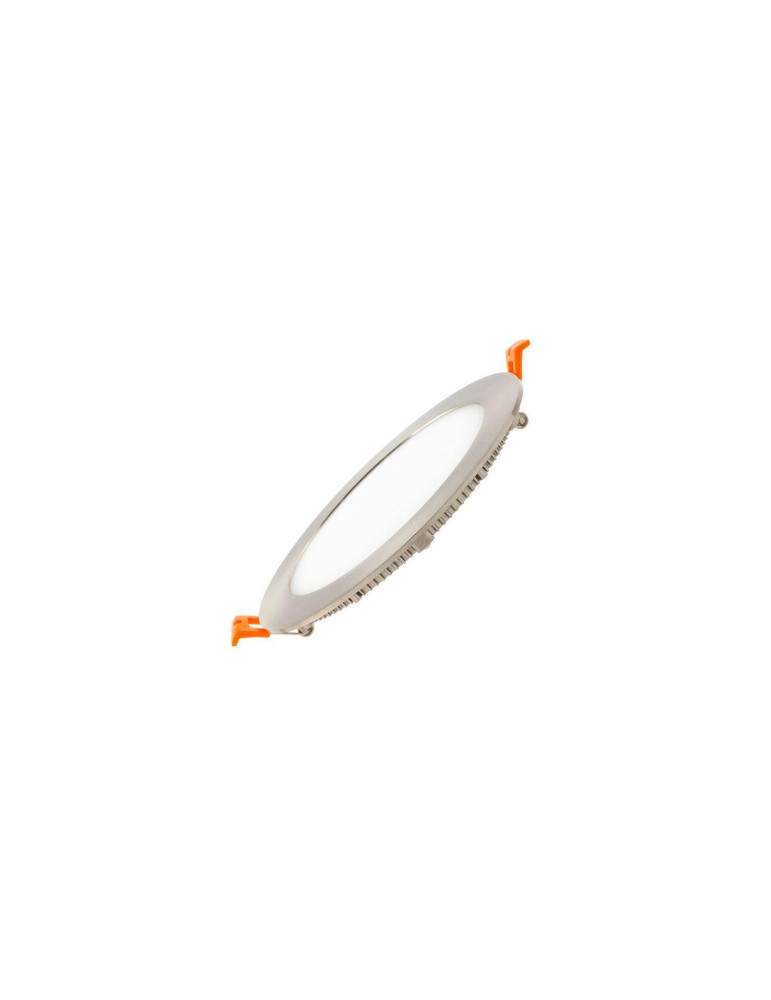 Dalle LED 12W Ronde Extra-Plate Cadre Coupe Ø 155 mm Argentée Dalle LED 12W Ronde Extra-Plate Cadre Coupe Ø 155 mm Argentée