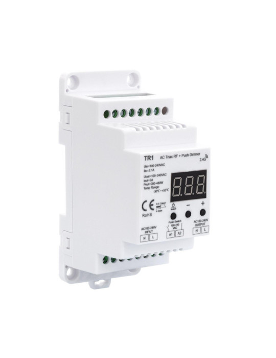 Module de Variation Universel LED Triac RF/Pulsation pour Rail DIN Module de Variation Universel LED Triac RF/Pulsation pour Rail DIN