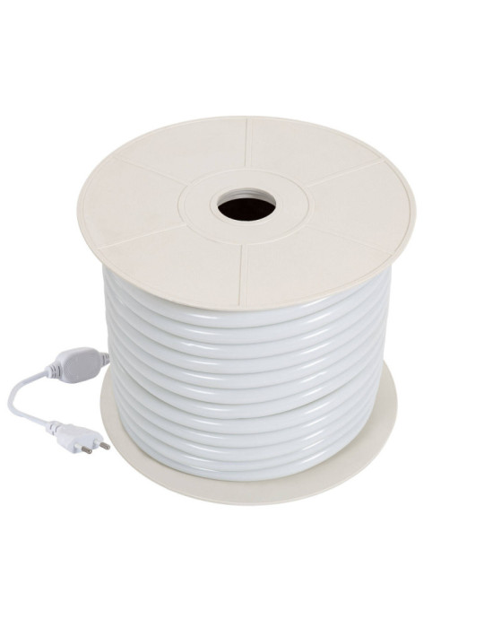 Bobine Néon LED Flexible 360º Rond Dimmable 220V AC 120LED/m IP67 Blanc Neutre 50 Mètres sur Mesure Coupe Tous les 100cm