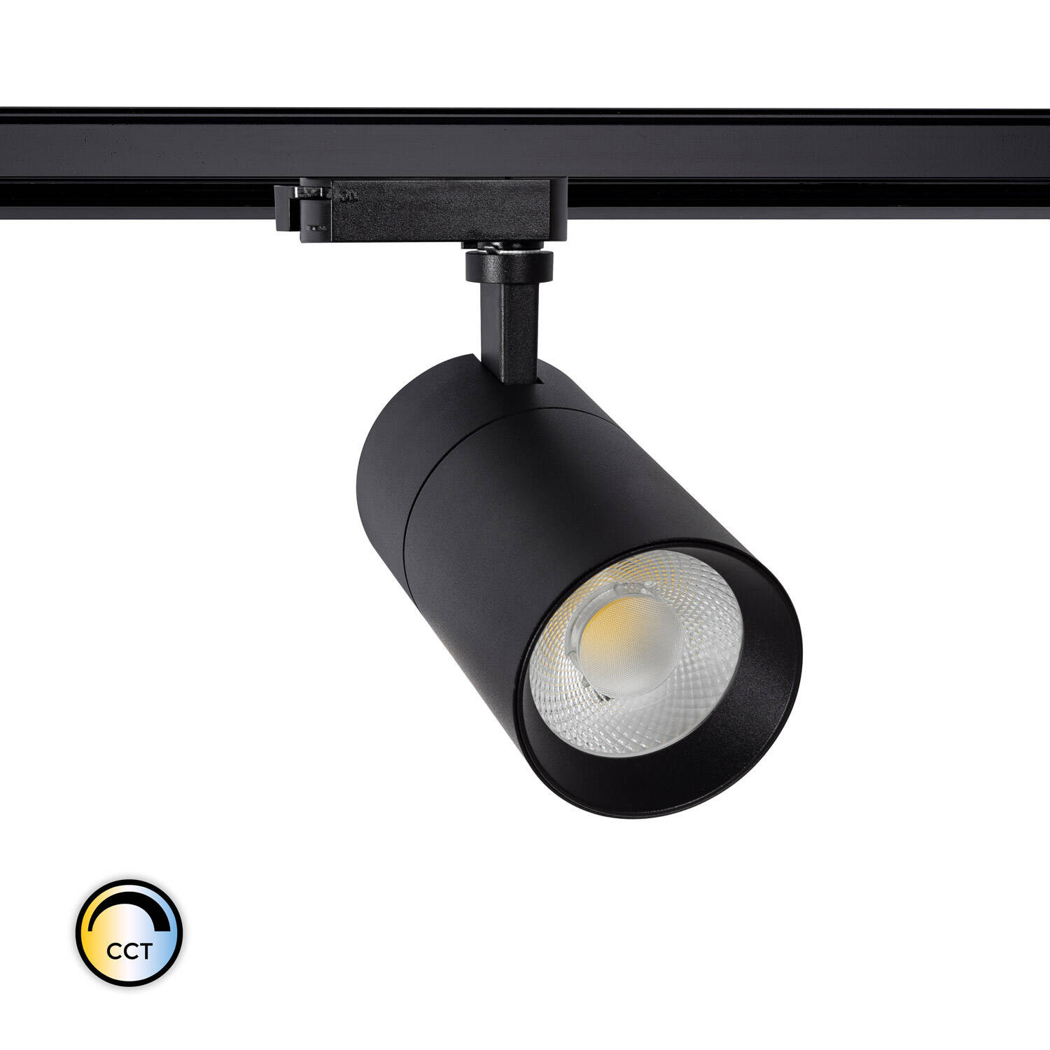 Spot LED sur Rail Monophasé 20W Mallet Dimmable CCT Noir