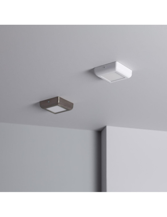 Plafonnier LED Carré Métal Design White 6W 122x122mm