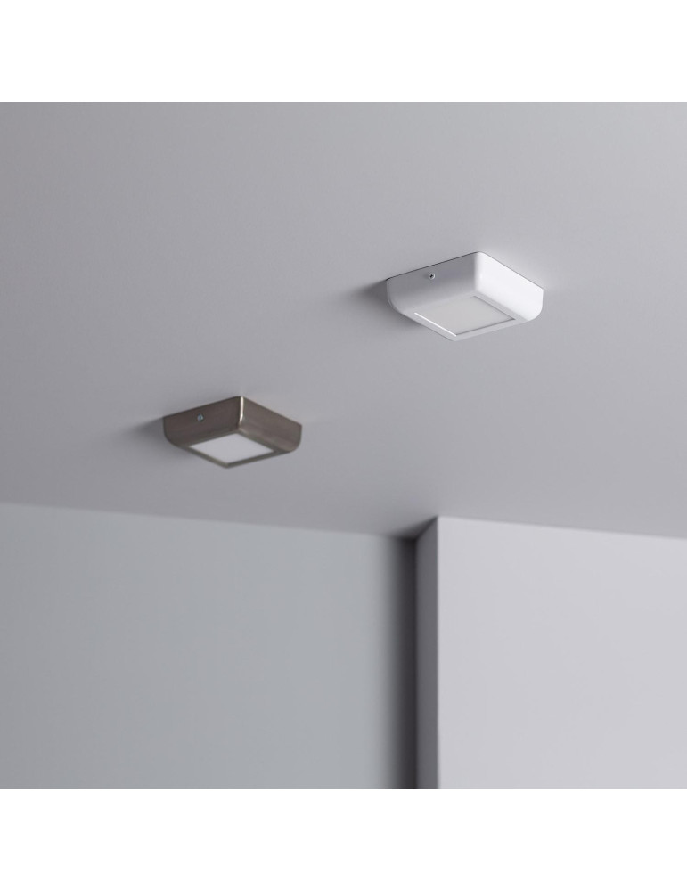 Plafonnier LED Carré Métal Design White 6W 122x122mm