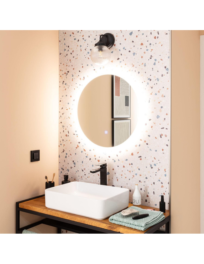 Miroir de Salle de Bain avec éclairage LED et Anti-buée Minna Ø60 cm