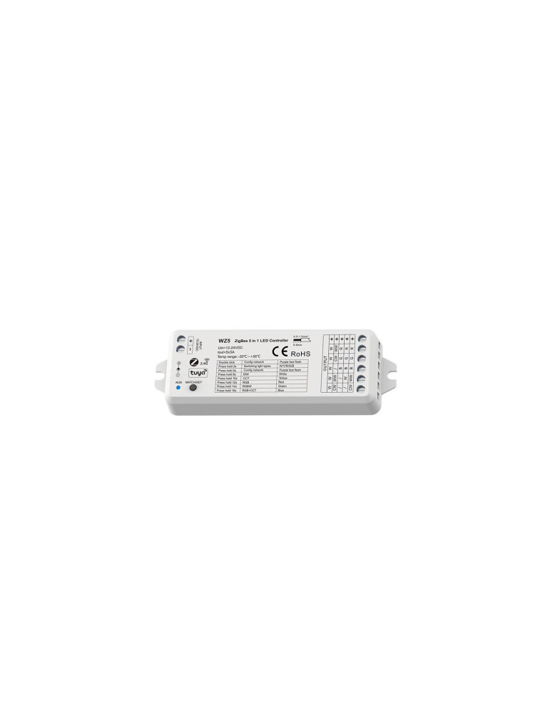 Contrôleur Variateur LED Wifi 5 en 1 para ruban Monochrome/CCT/RGB/RGBW/RGBWW 12/24V DC
