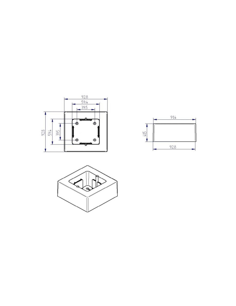 Boîte Universelle en Saillie pour Appareillage 92x92x42 mm