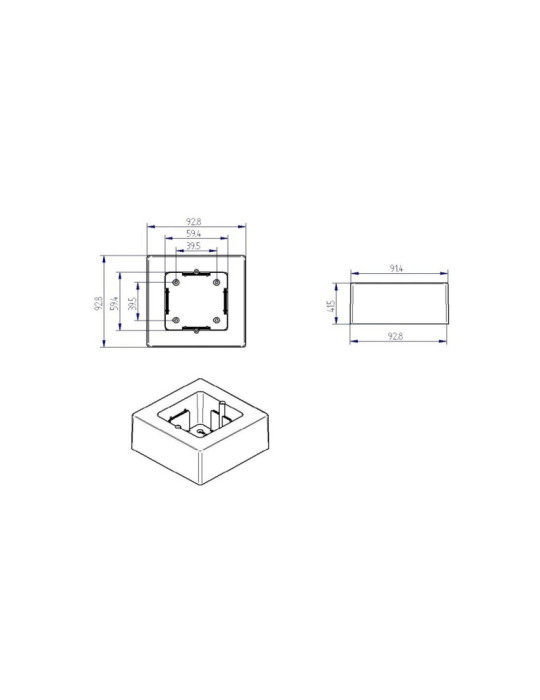 Boîte Universelle en Saillie pour Appareillage 92x92x42 mm