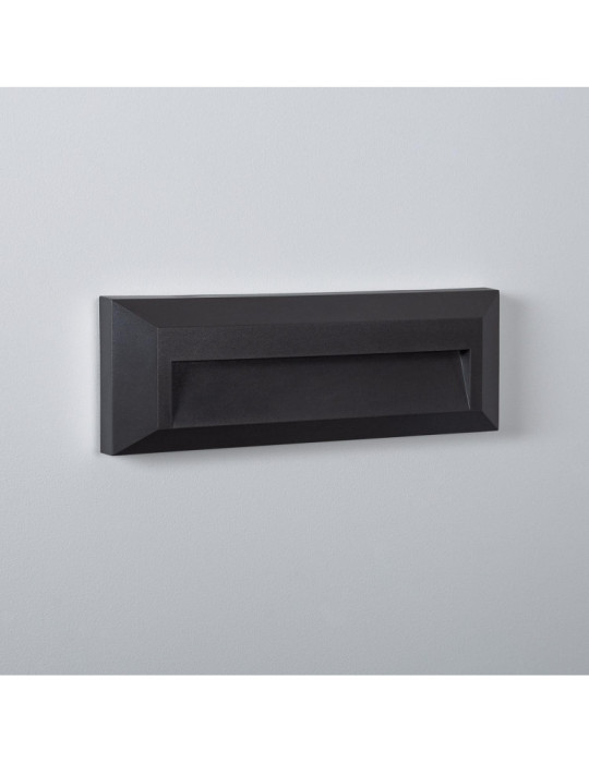 Balise LED Extérieure 2W En Saillie au Mur Rectangulaire Élide Noire