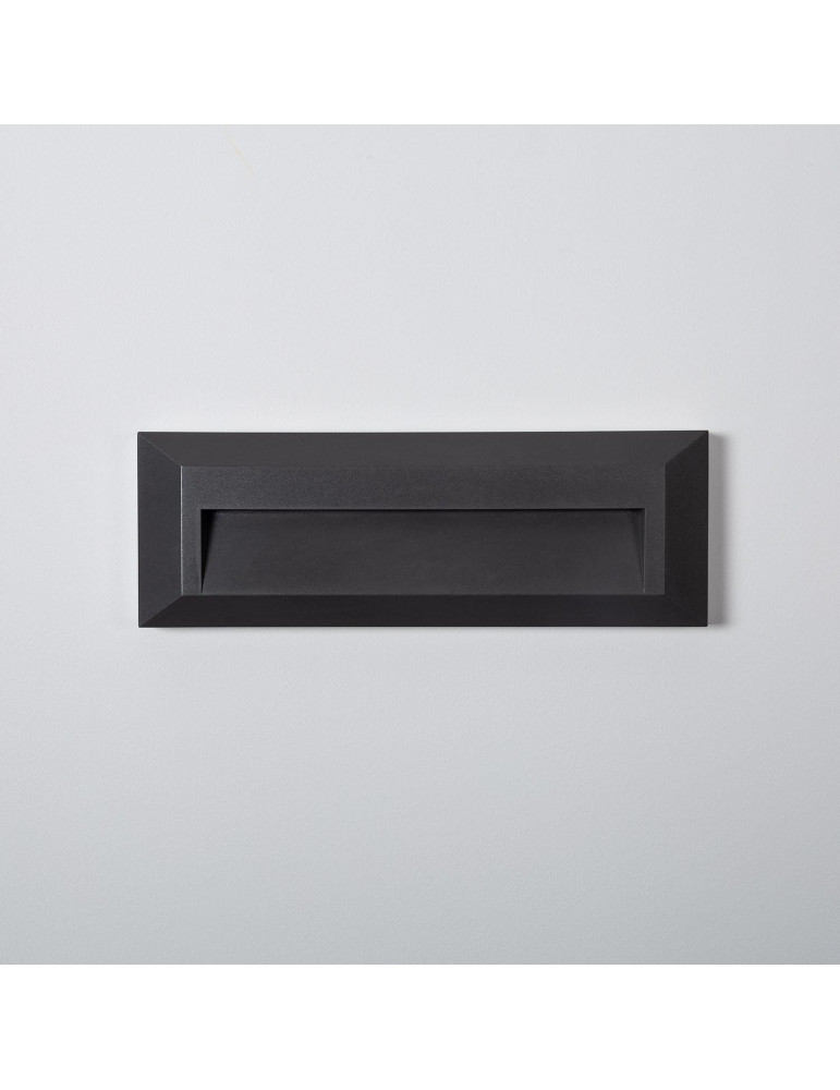 Balise LED Extérieure 2W En Saillie au Mur Rectangulaire Élide Noire