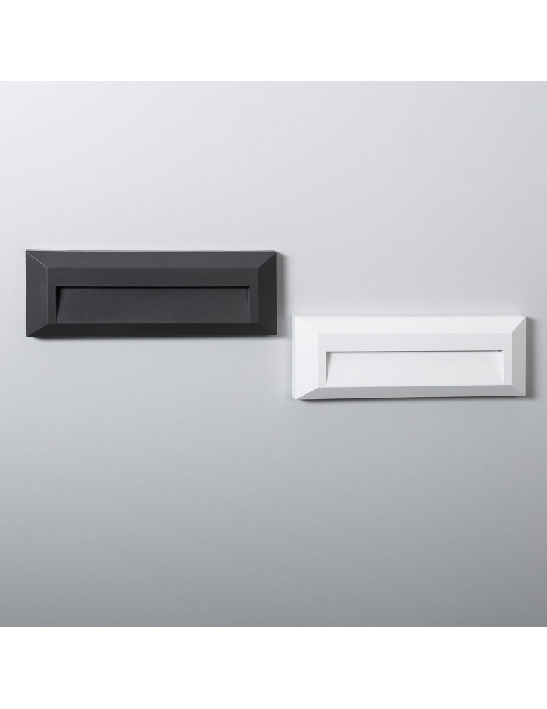 Balise LED Extérieure 2W En Saillie au Mur Rectangulaire Élide Noire