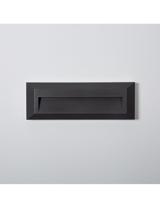 Balise LED Extérieure 2W En Saillie au Mur Rectangulaire Élide Noire