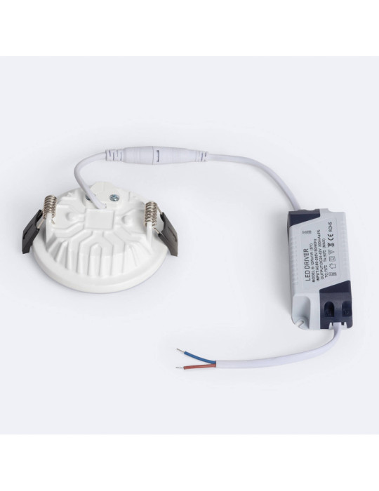 Dalle LED 9W Ronde Extra-Plate en Saillie Coupe Ø70 mm No Flicker